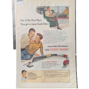 Vintage 1950 Lionel Trains Joe DiMaggio Clubhouse Television Ad Advertisement